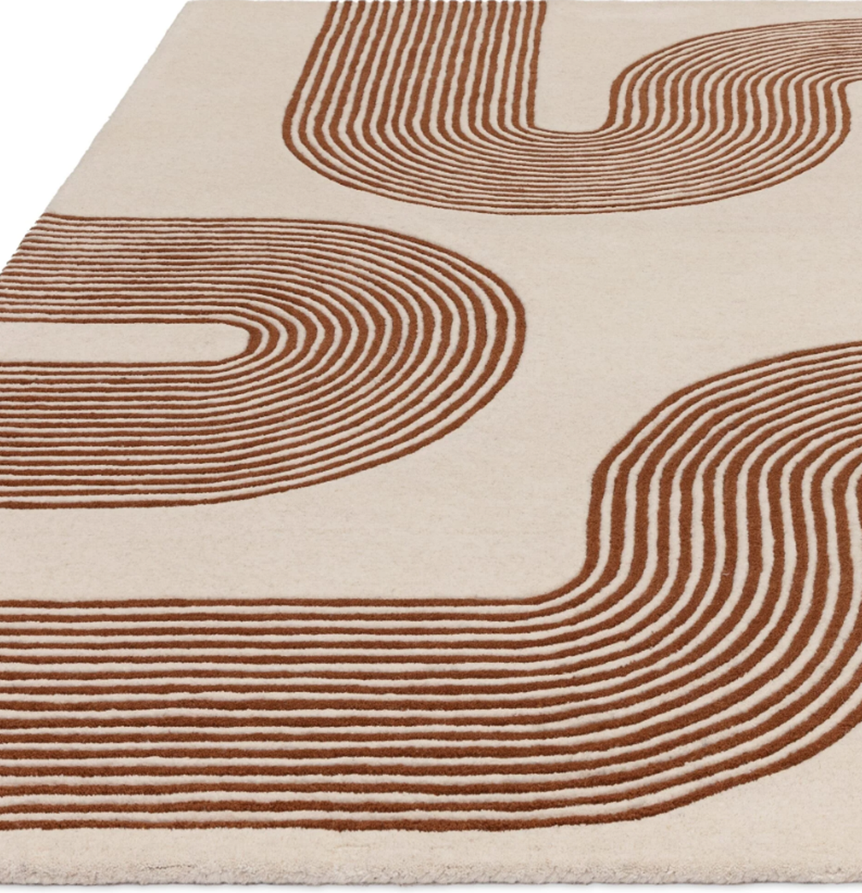 Tapis moderne tufté main en laine CROOK