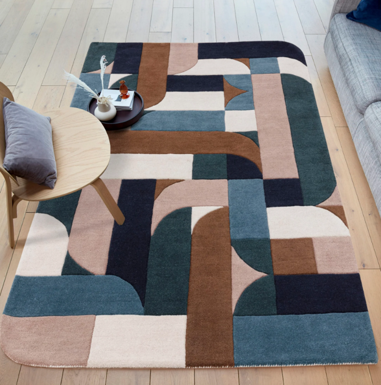 Tapis moderne tufté main en laine JINGA