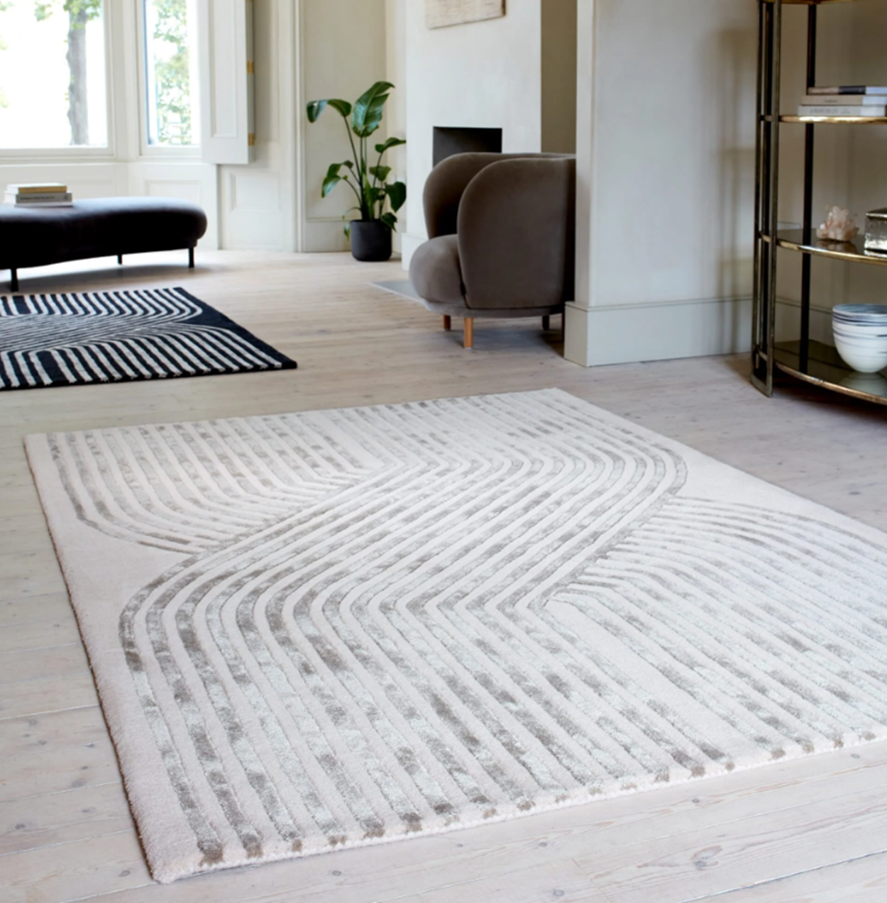 Tapis moderne tufté main en laine ACME