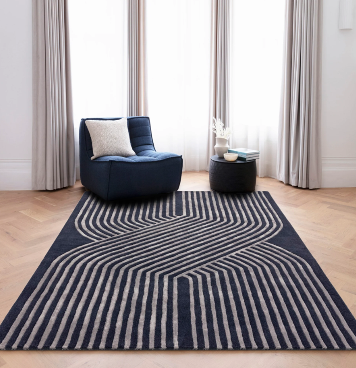 Tapis moderne tufté main en laine ACME