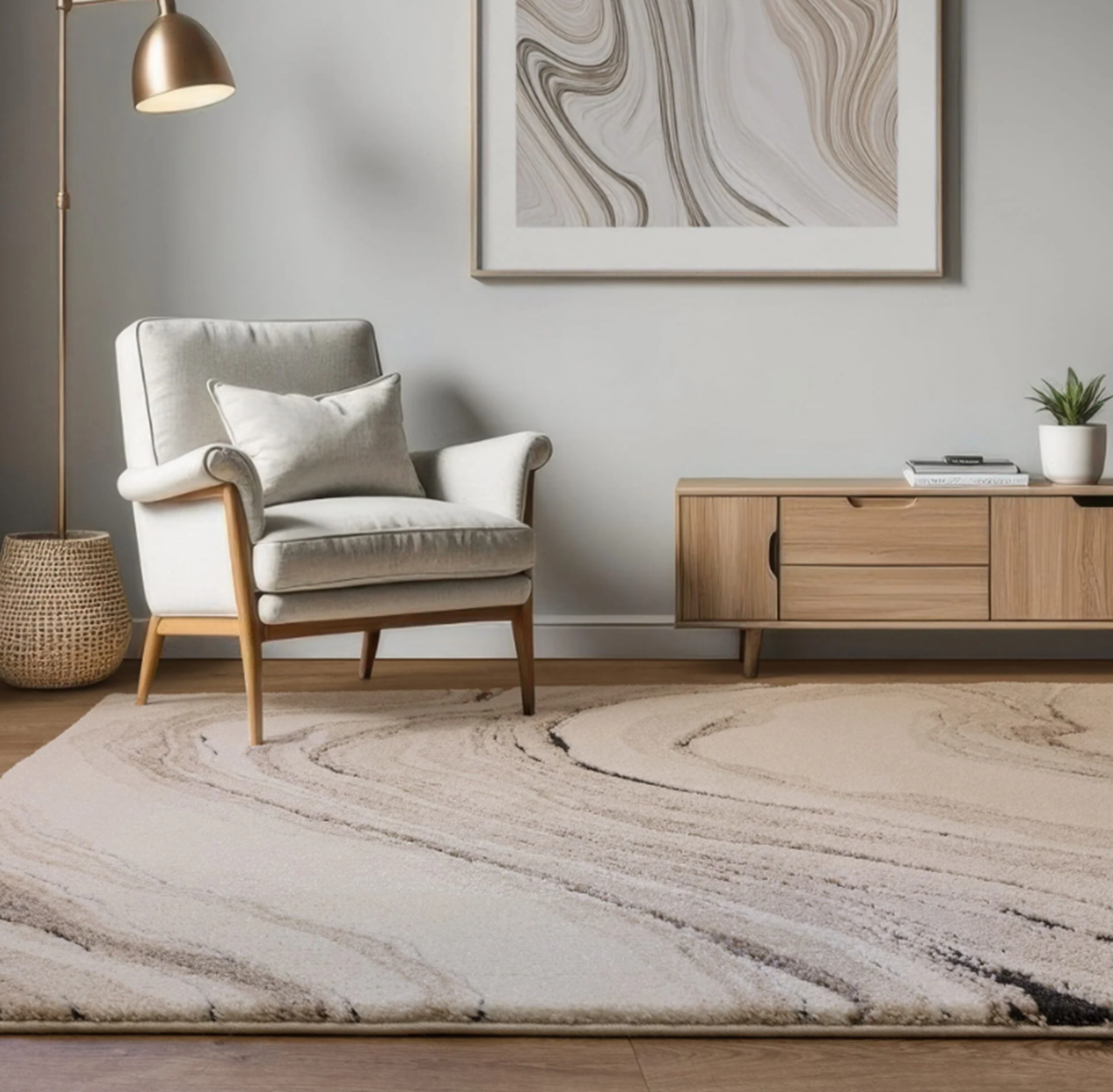 Tapis de salon tissé plat SWELL