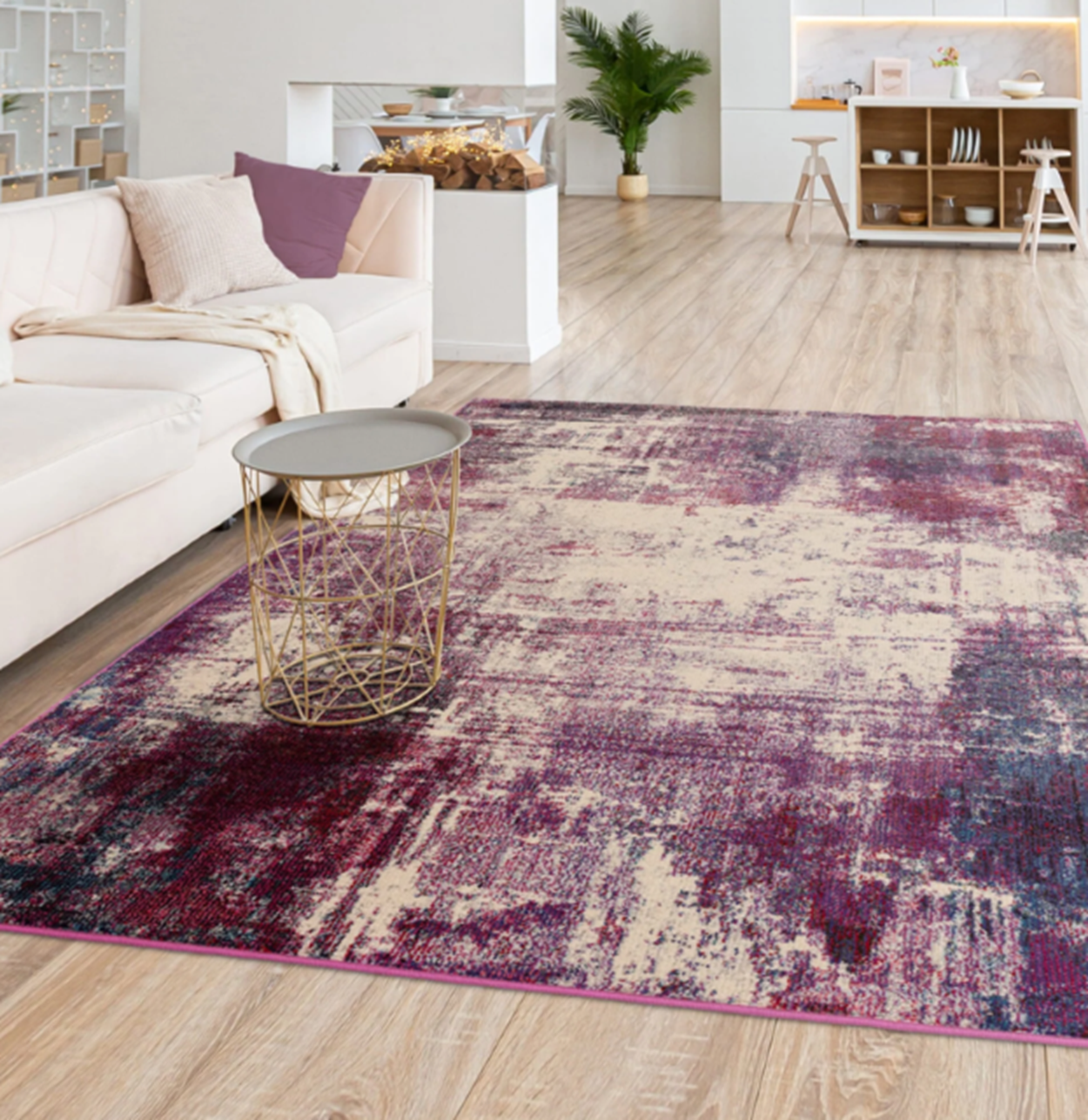 Tapis tissé plat moderne GRAPE