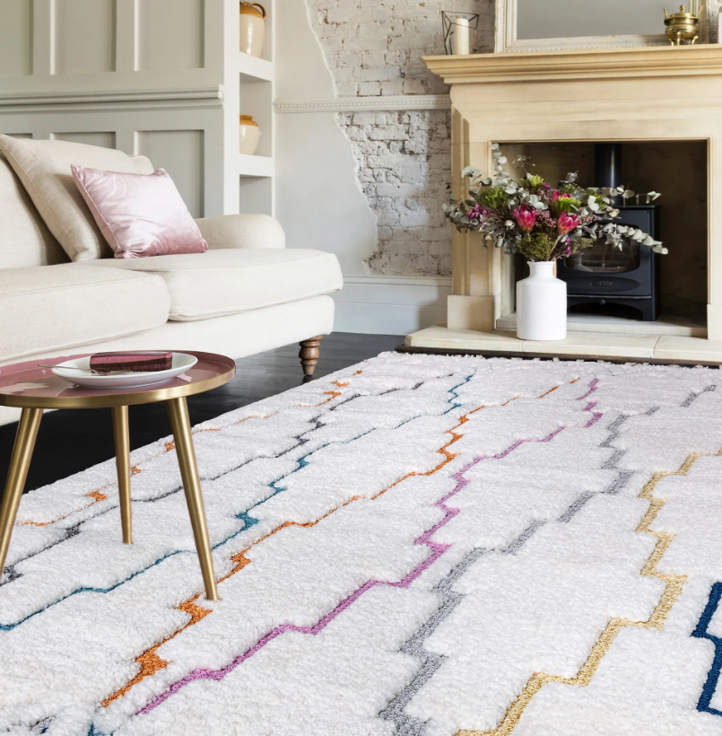 Tapis moderne à franges TRELLIS