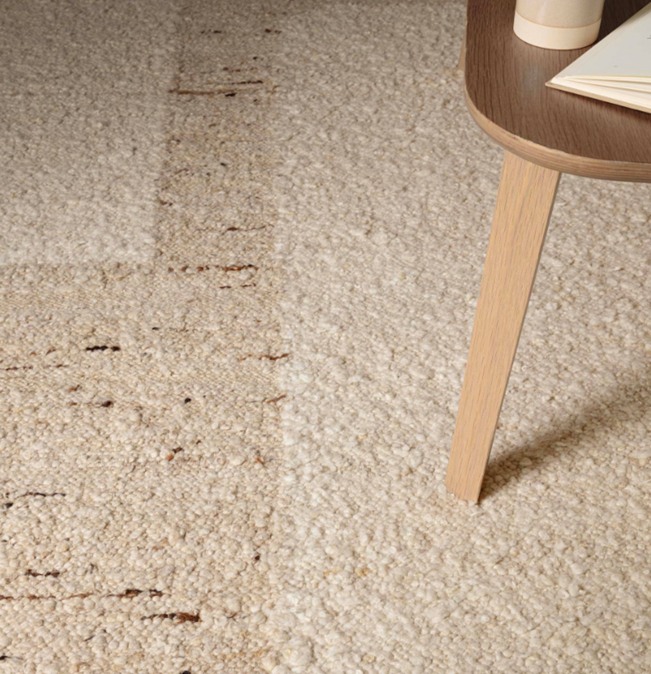 Tapis de salon en laine tissé plat RADDEL