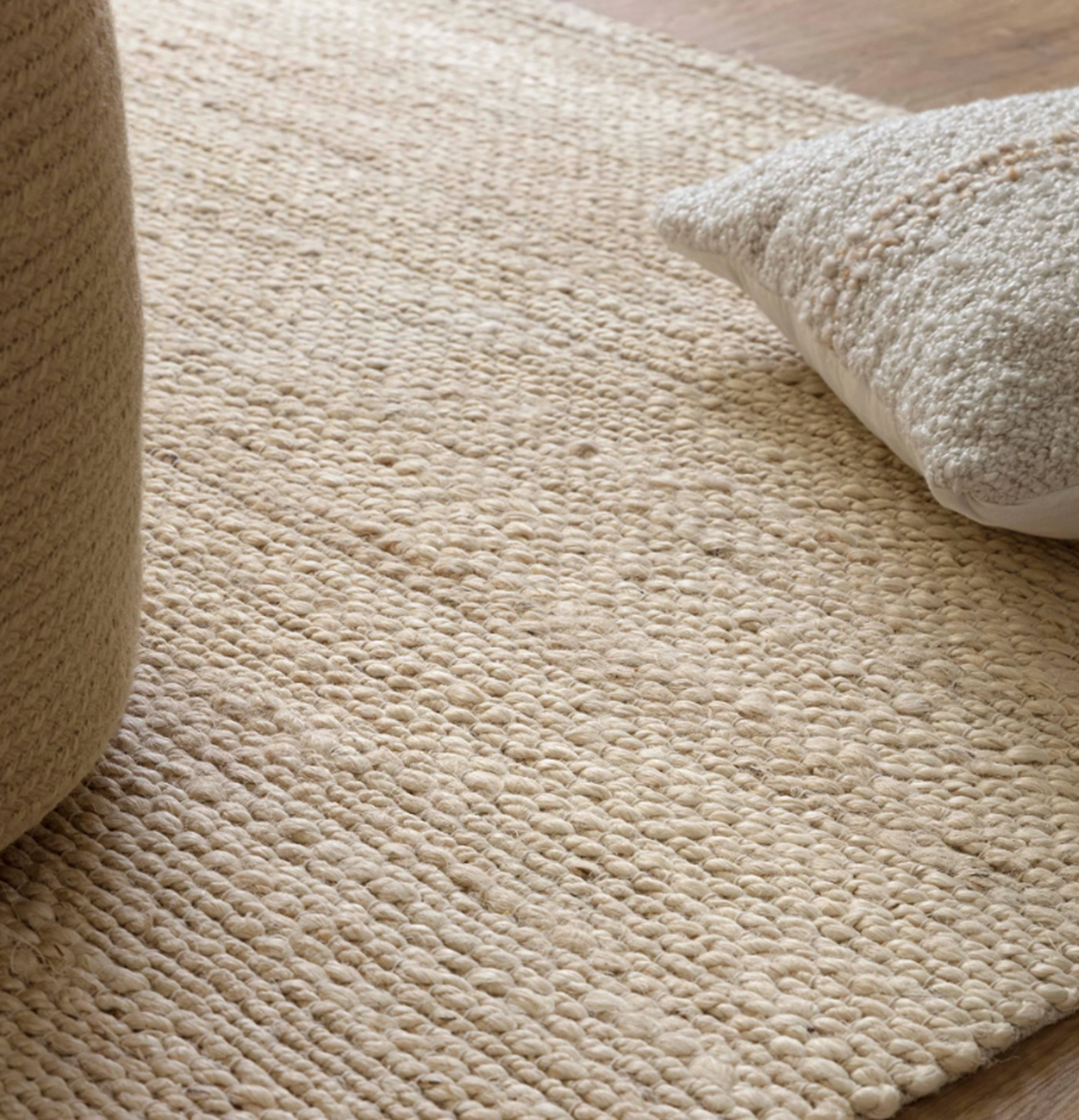 Tapis de salon en jute tissé plat CLARITY