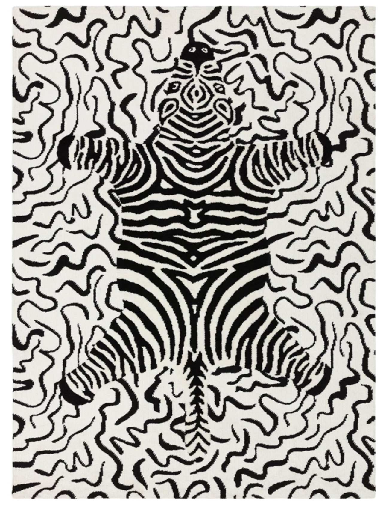 Tapis tissé plat moderne ZEBRINE