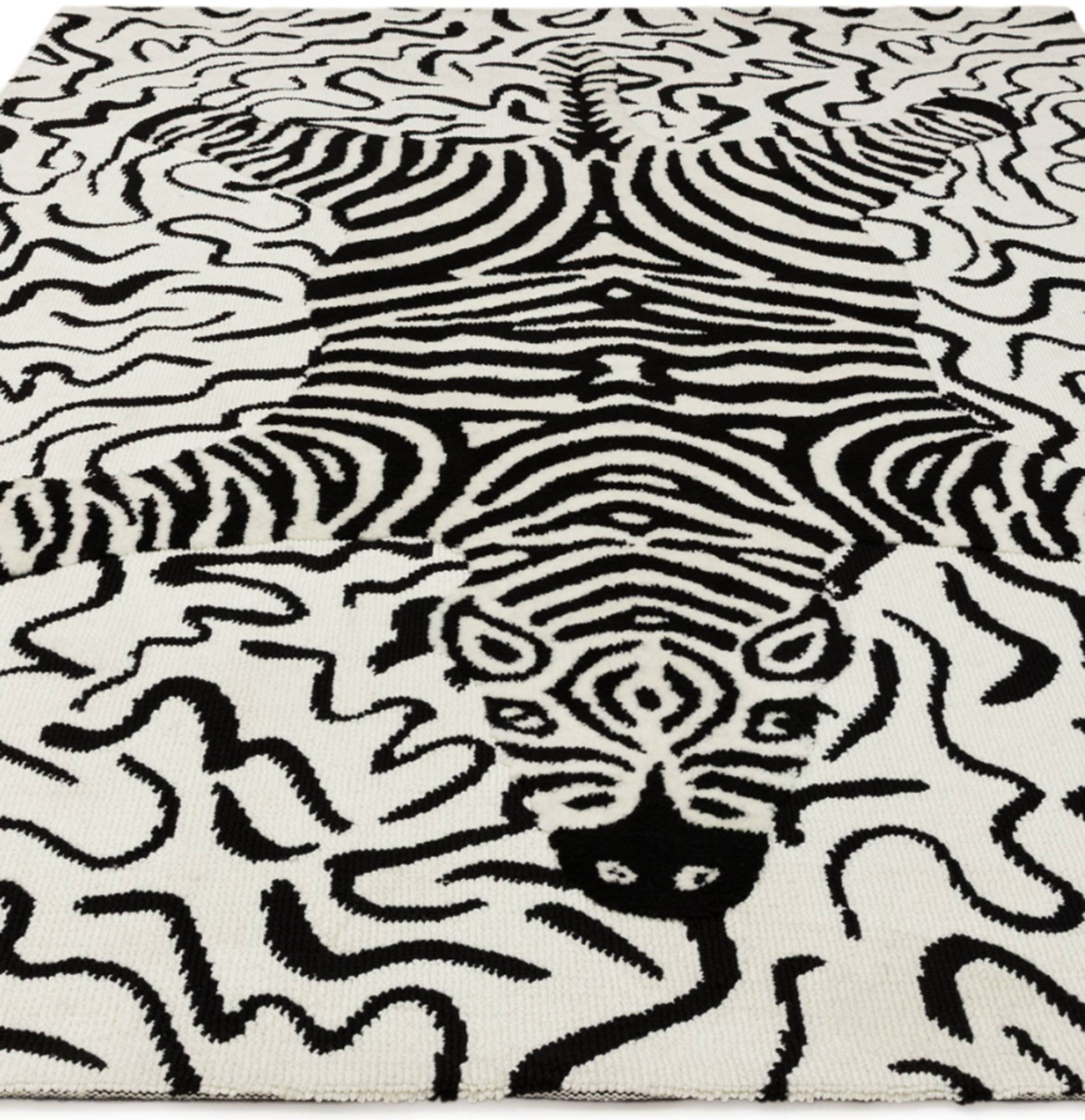 Tapis tissé plat moderne ZEBRINE