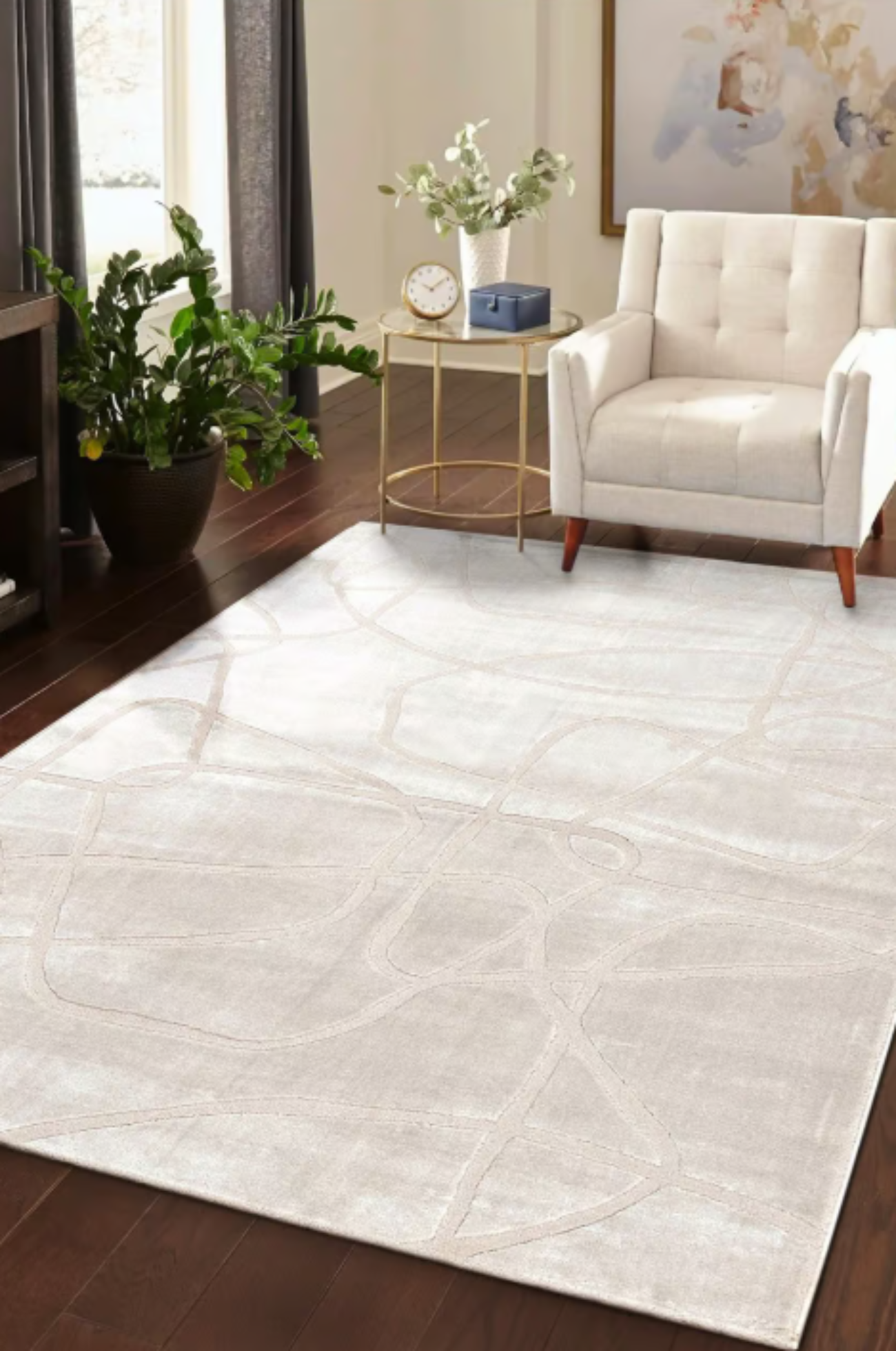 Tapis moderne tissé plat BANQUISE