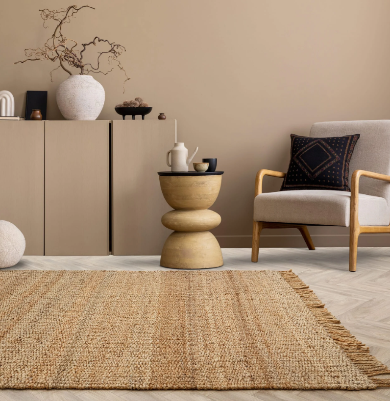 Tapis de salon en jute tissé plat MANGROVE
