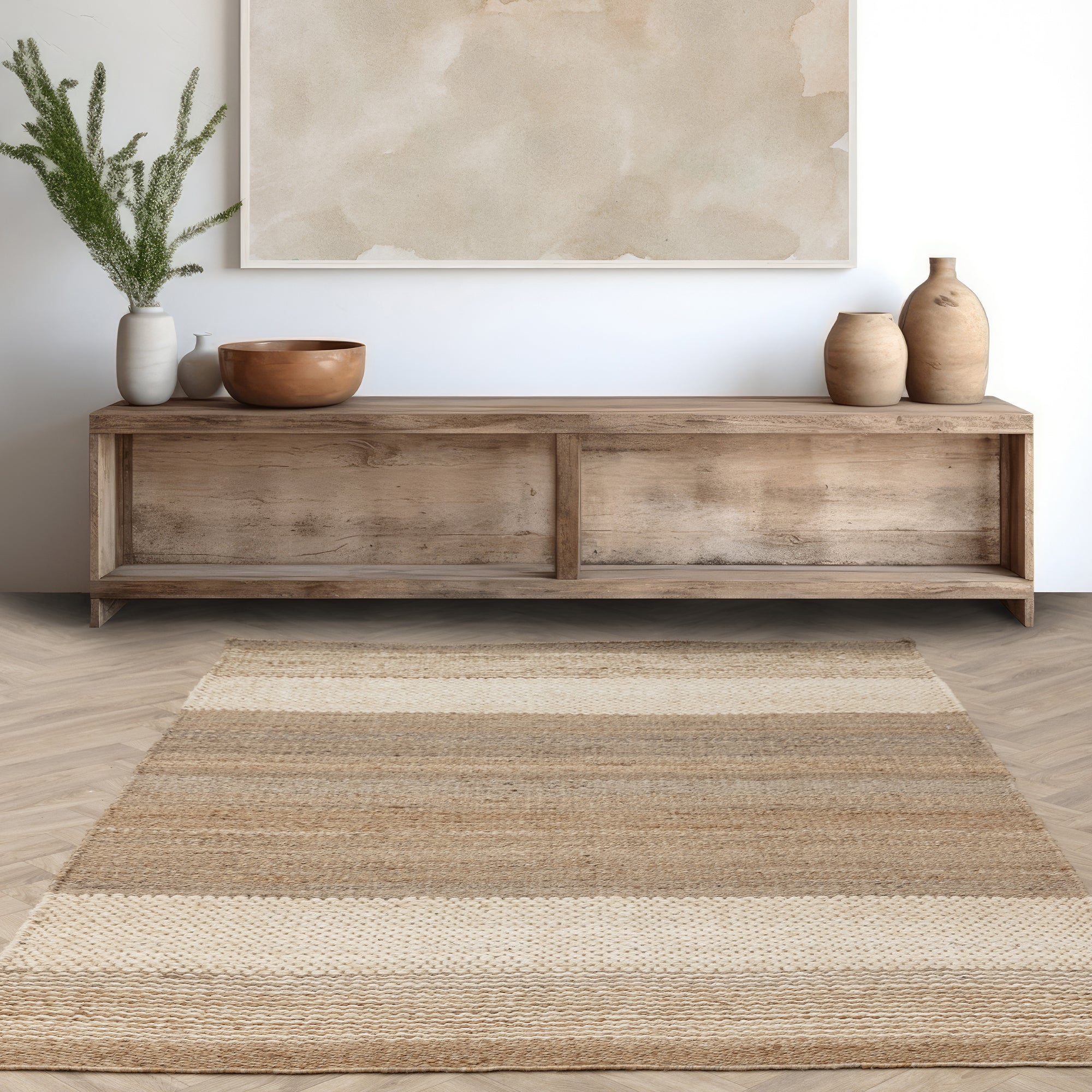 Tapis de salon pure jute BANYAN