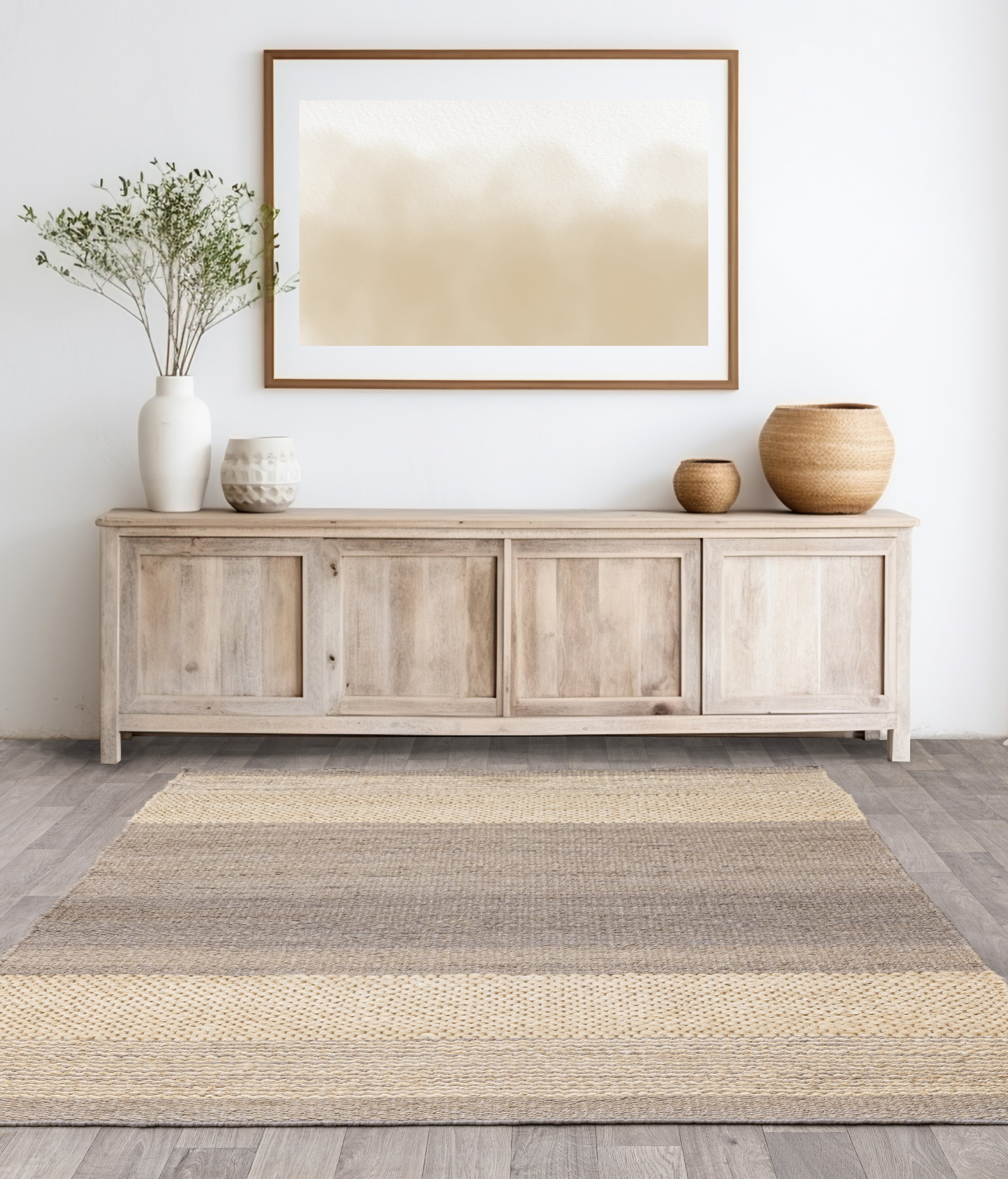 Tapis de salon pure jute BANYAN