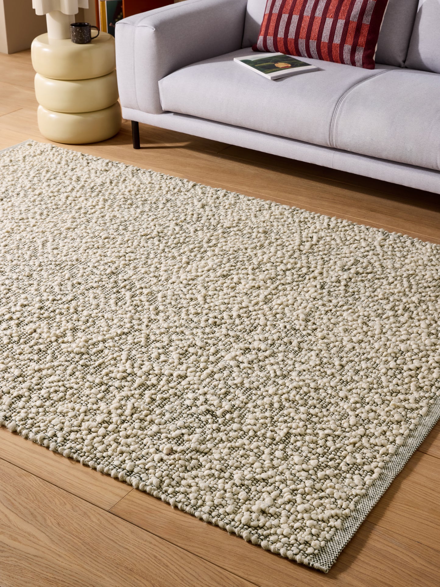 Tapis de salon et chambre tissé plat en laine MARCEL