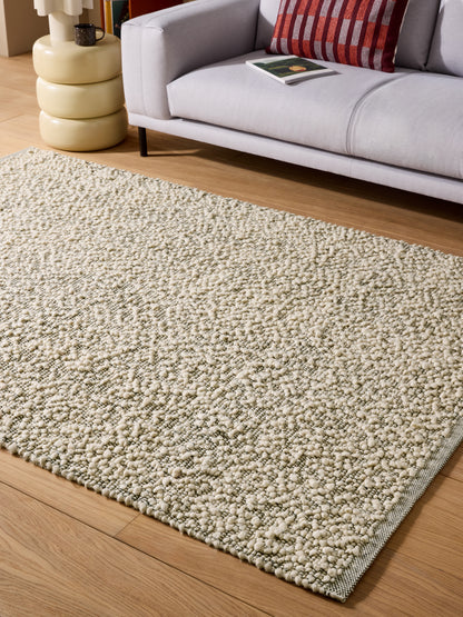 Tapis de salon et chambre tissé plat en laine MARCEL
