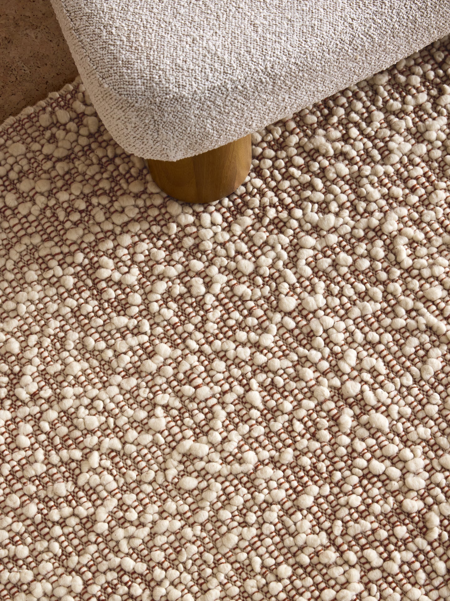 Tapis de salon et chambre tissé plat en laine MARCEL