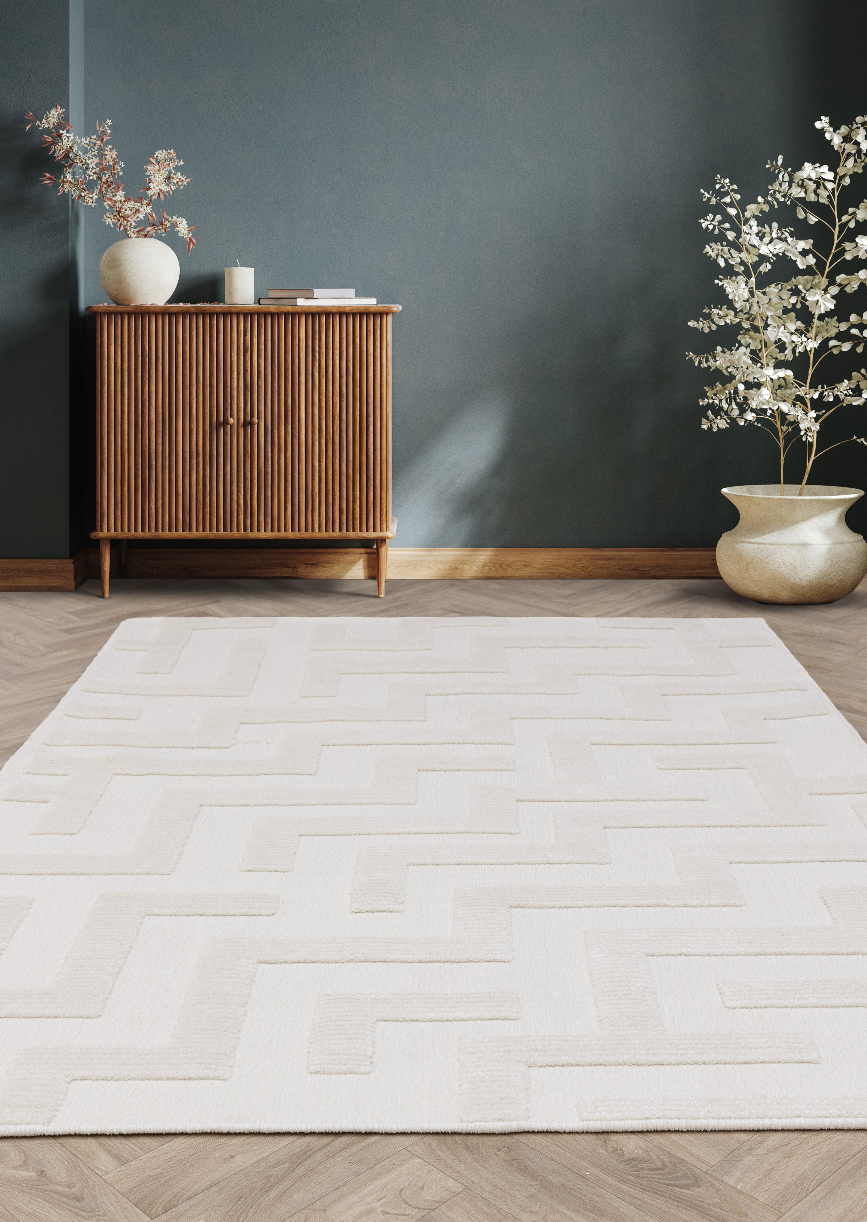 Alfombra de salón tejida plana LOCH
