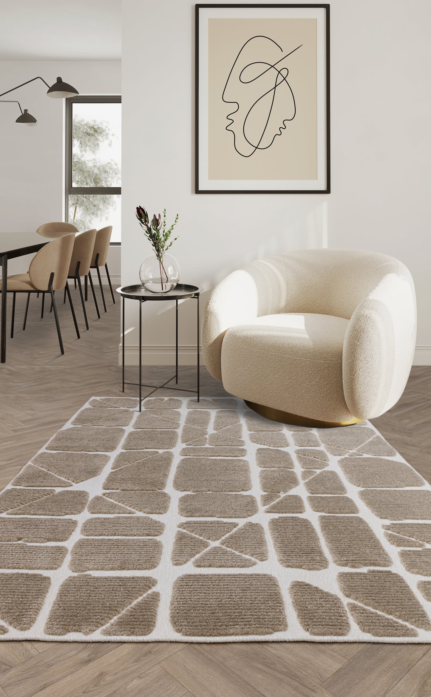 Alfombra de salón de tejido plano FJORD