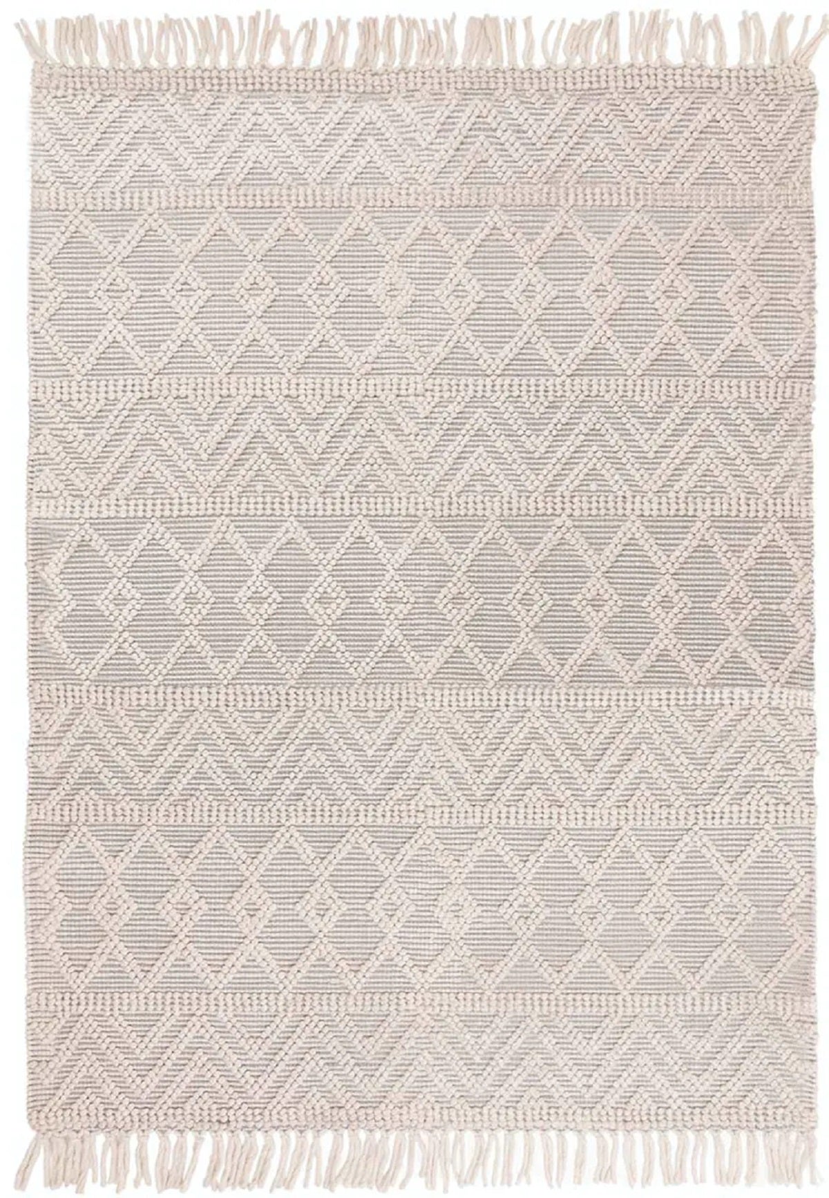 Tapis de salon à franges pure laine SAGRA