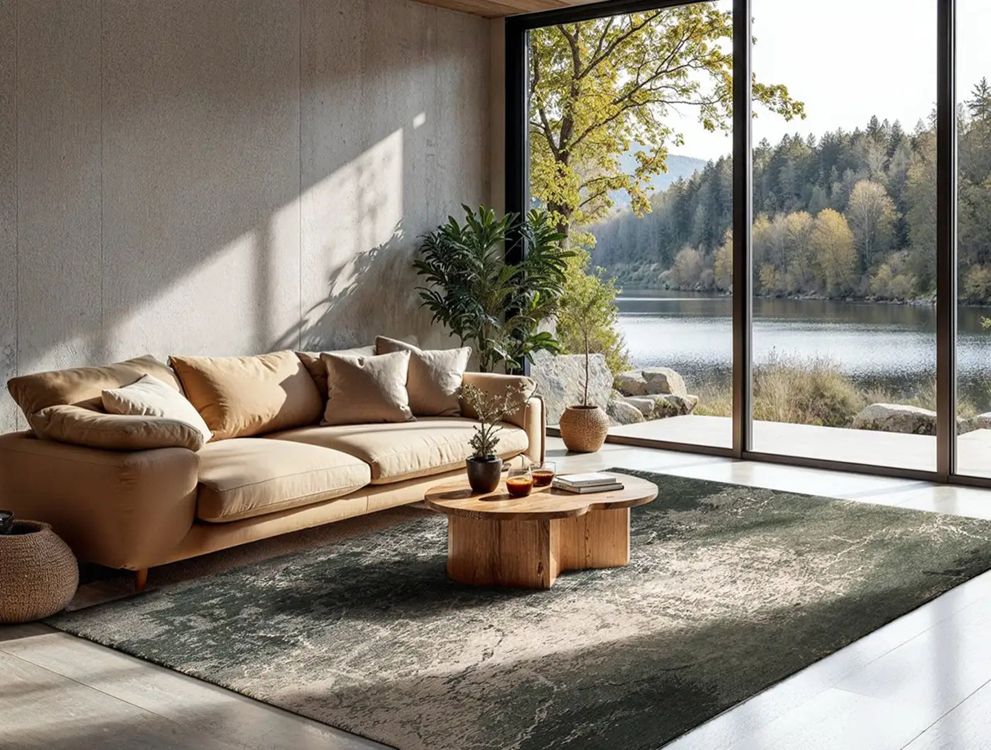 Tapis tissé plat moderne CRACKS