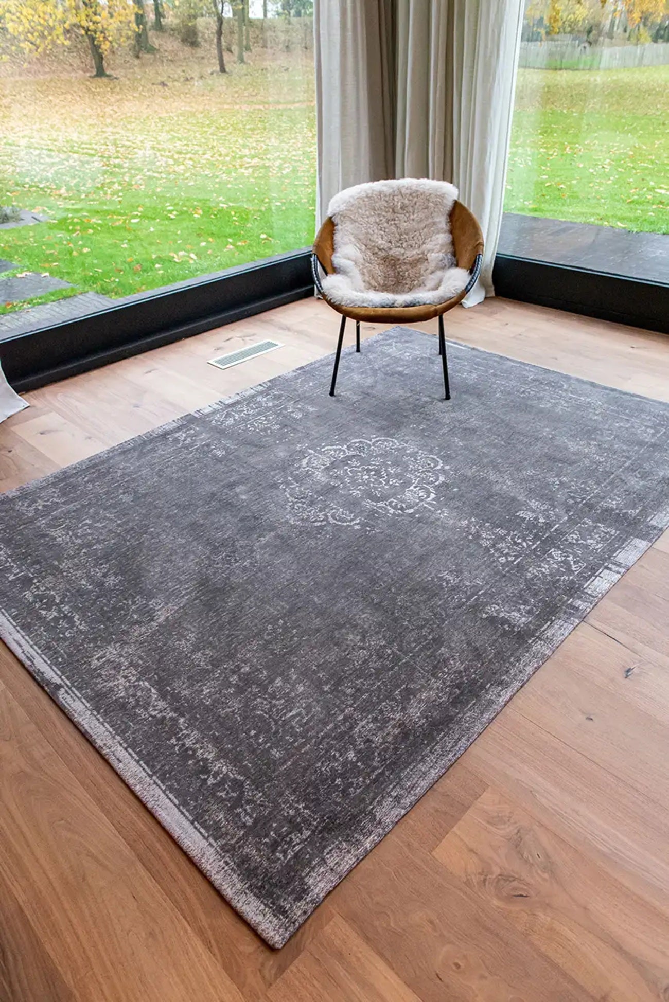 Tapis de salon et chambre tissé plat MEDAILLON