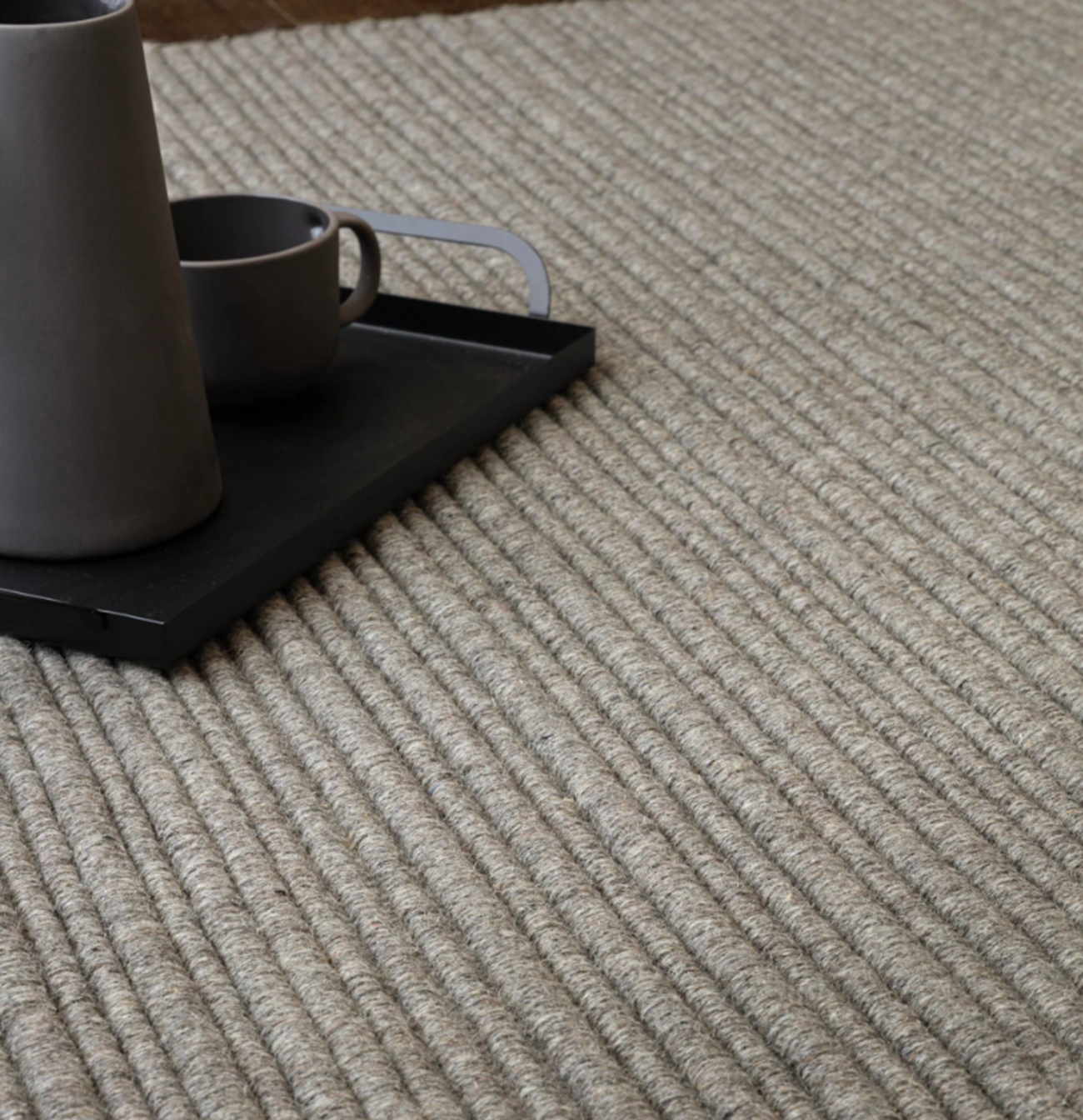 Tapis de salon en laine tissé plat TORRENTO