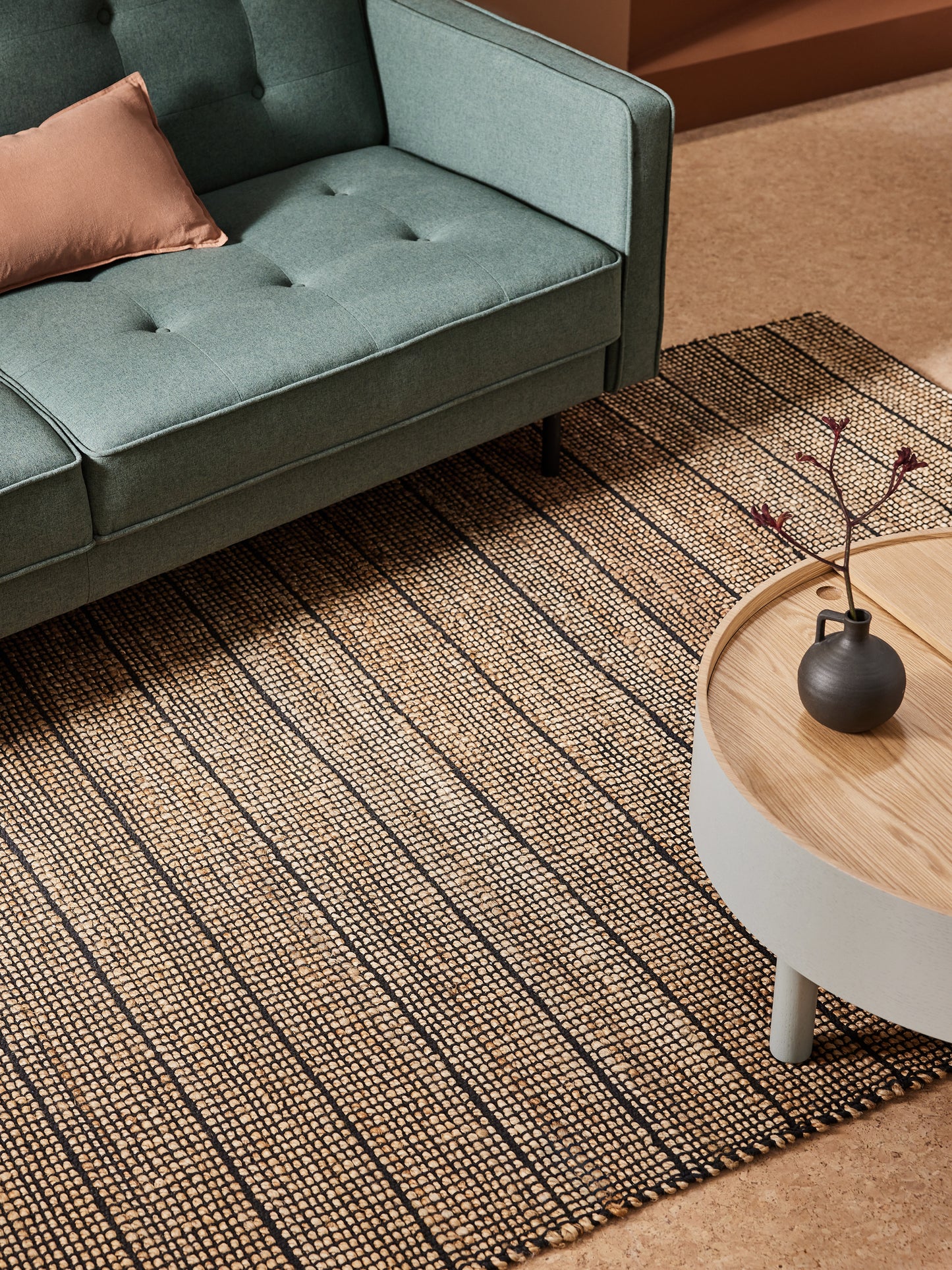 Tapis de salon et chambre en jute BANDY