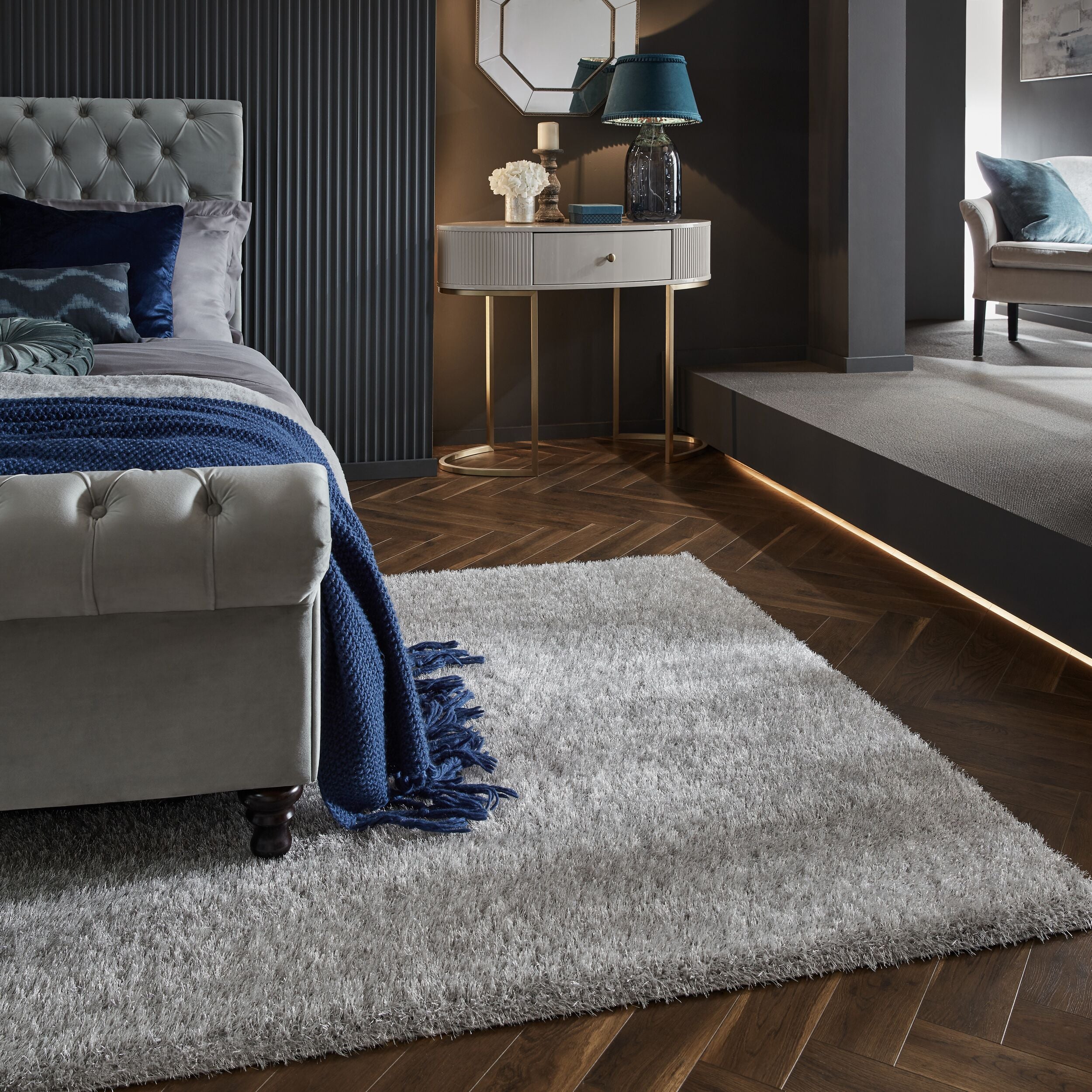 Alfombra moderna de pelo largo para salón MERINO