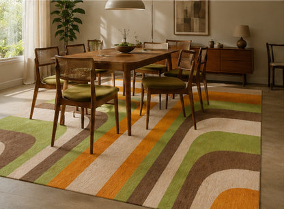 Tapis de salon moderne tissé plat JUNGLE
