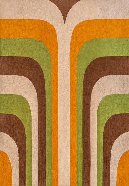 Tapis de salon moderne tissé plat JUNGLE