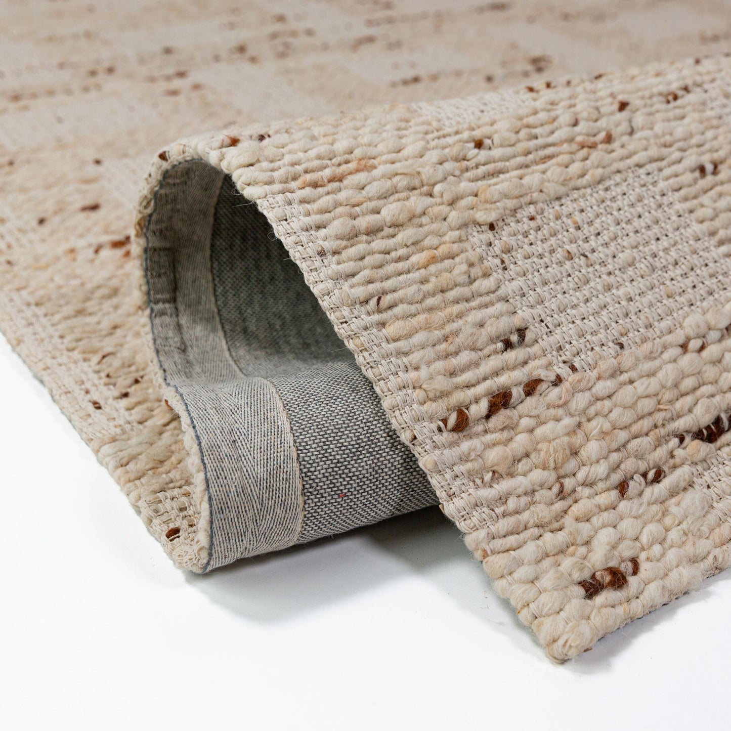 Tapis de salon, chambre et couloir laine et coton VARO