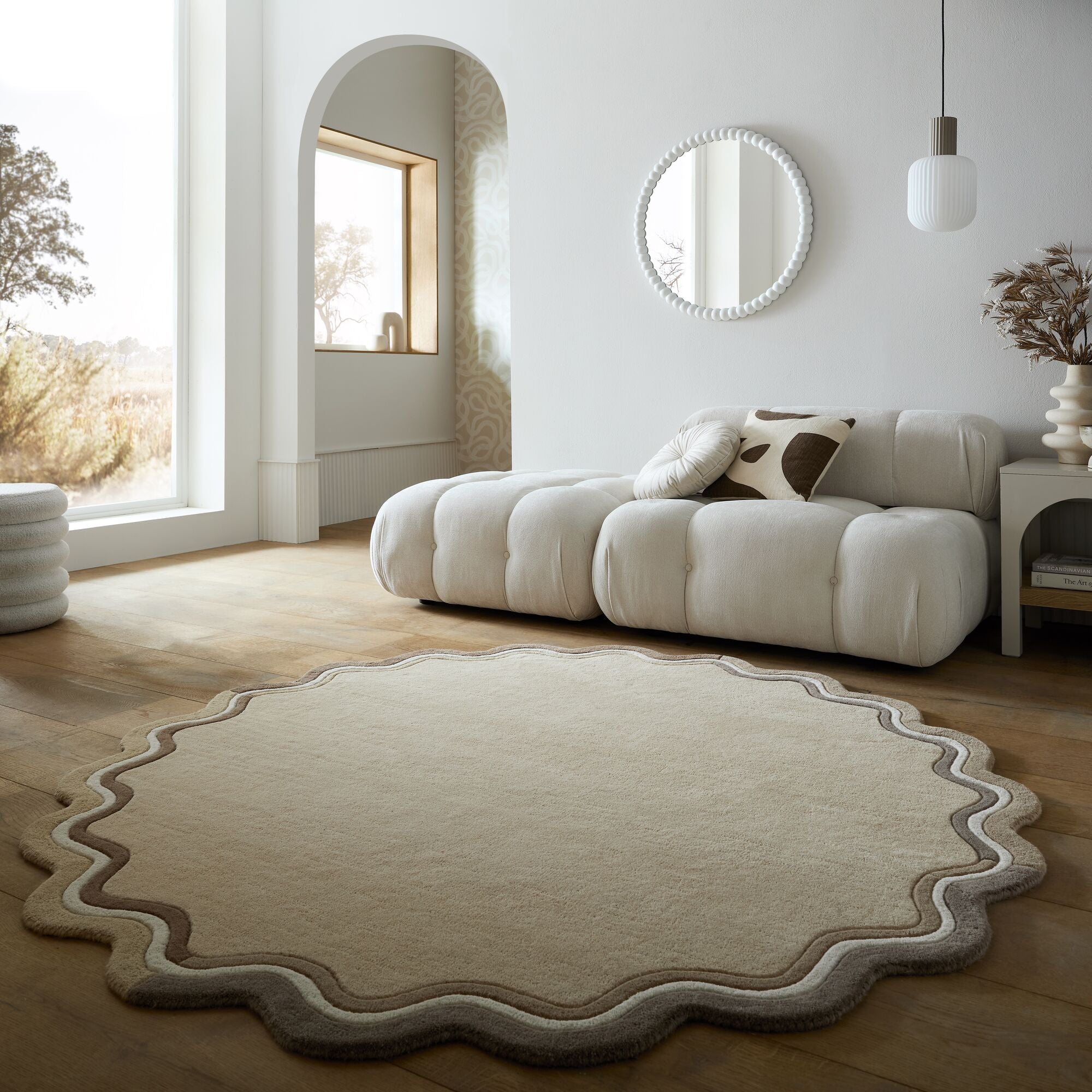 Tapis de salon design en laine RUSK