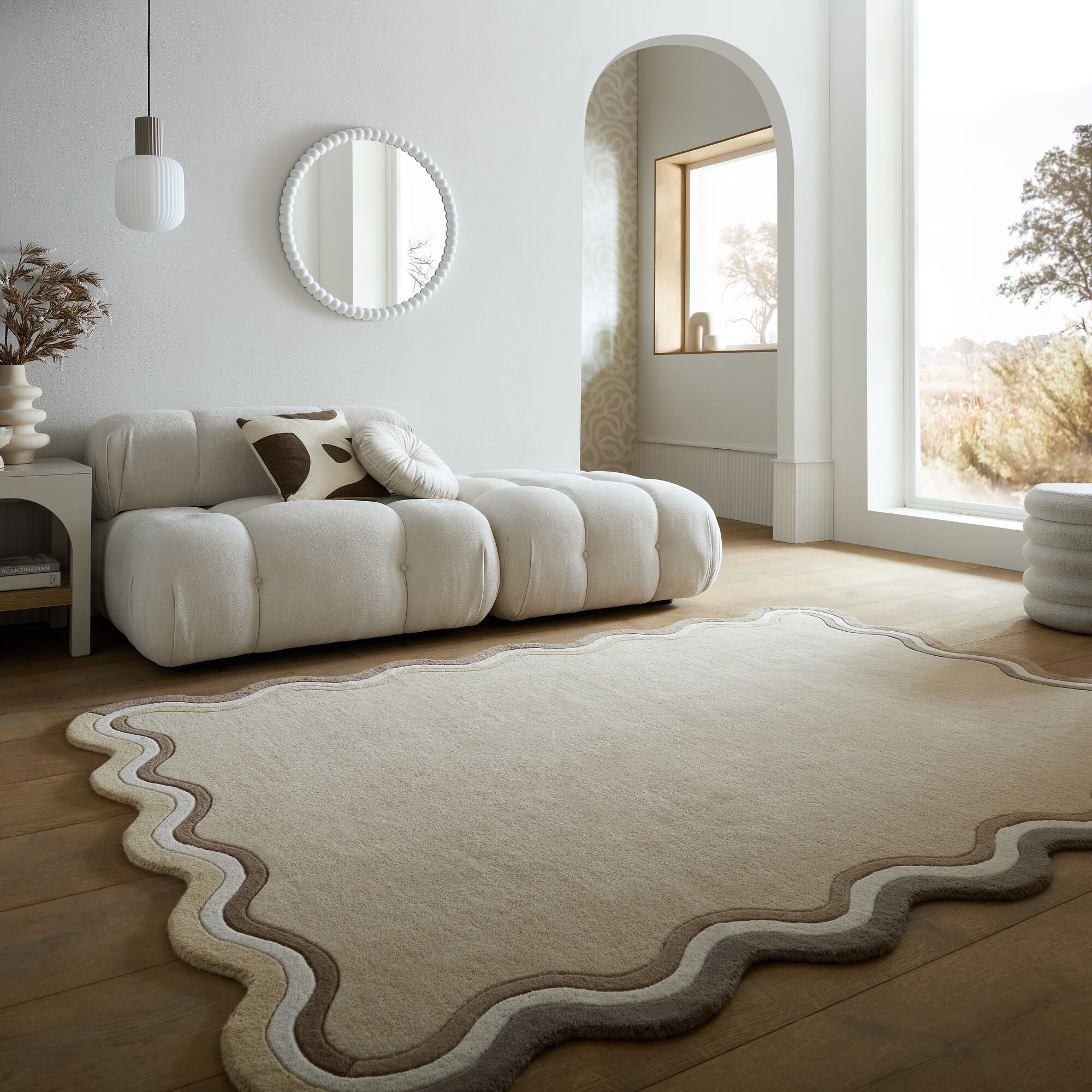 Tapis de salon design en laine RUSK