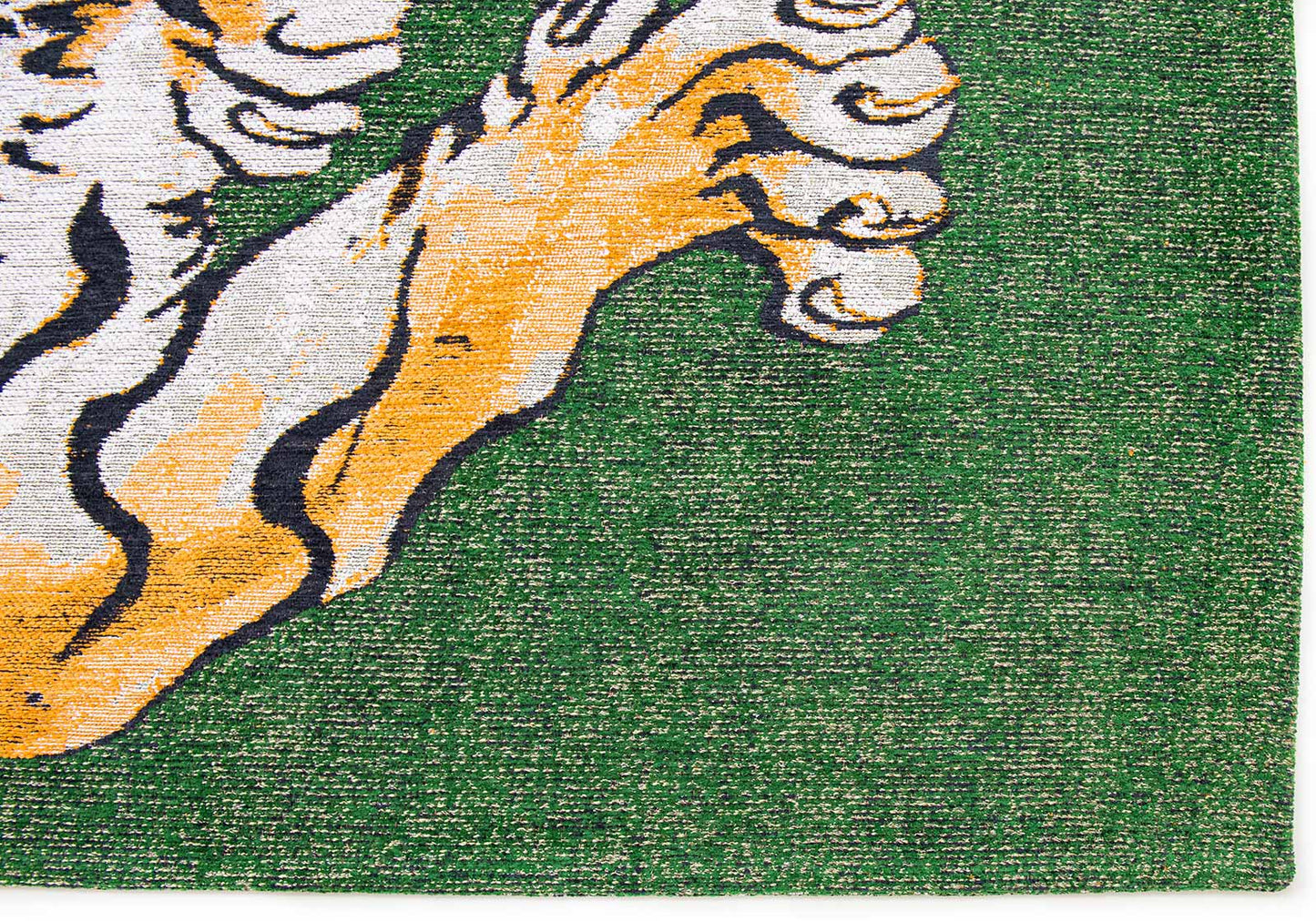Tapis de salon et chambre tissé plat GREEN TIGER
