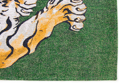 Tapis de salon et chambre tissé plat GREEN TIGER