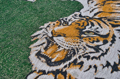 Tapis de salon et chambre tissé plat GREEN TIGER