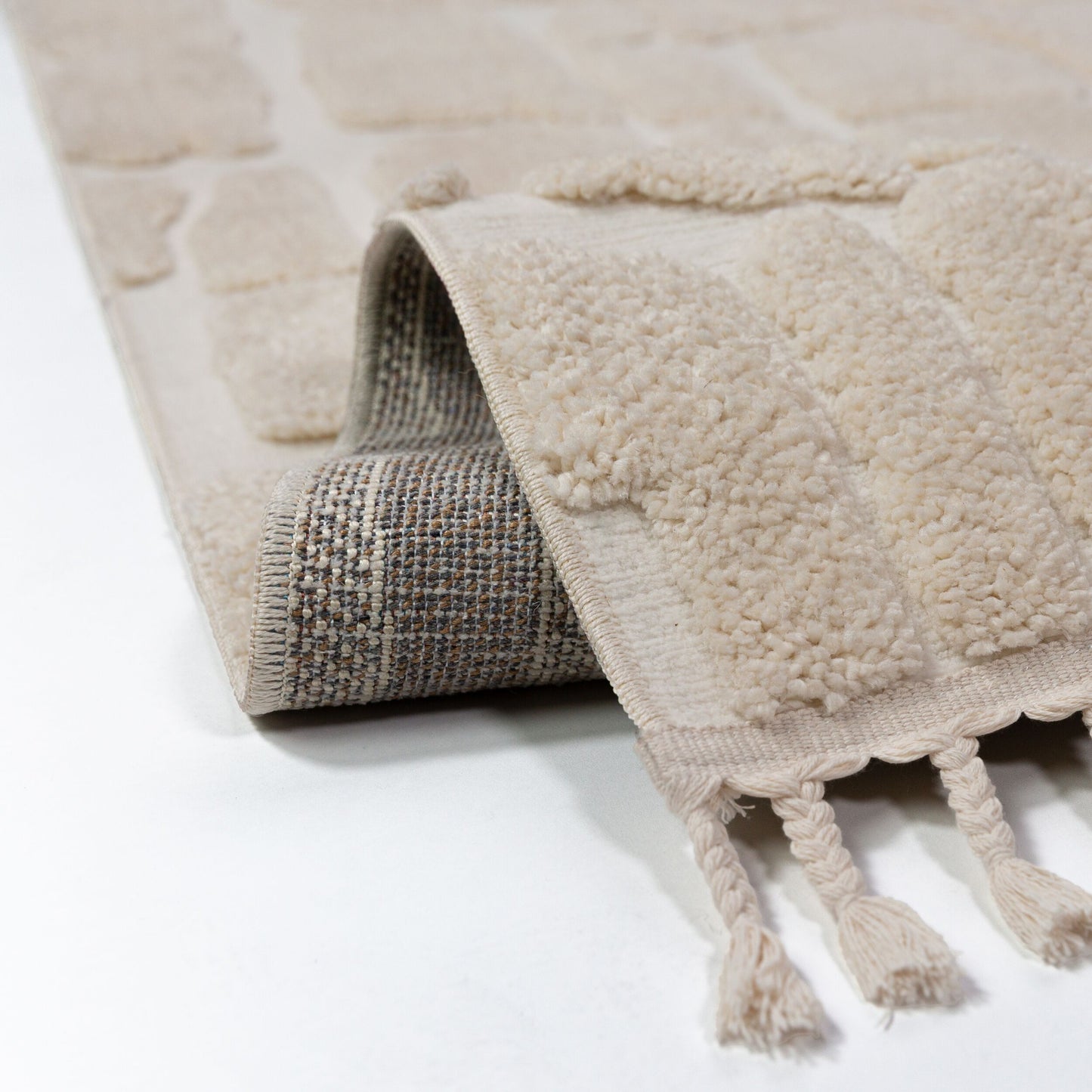 Tapis de salon et couloir tissé plat FUDGY