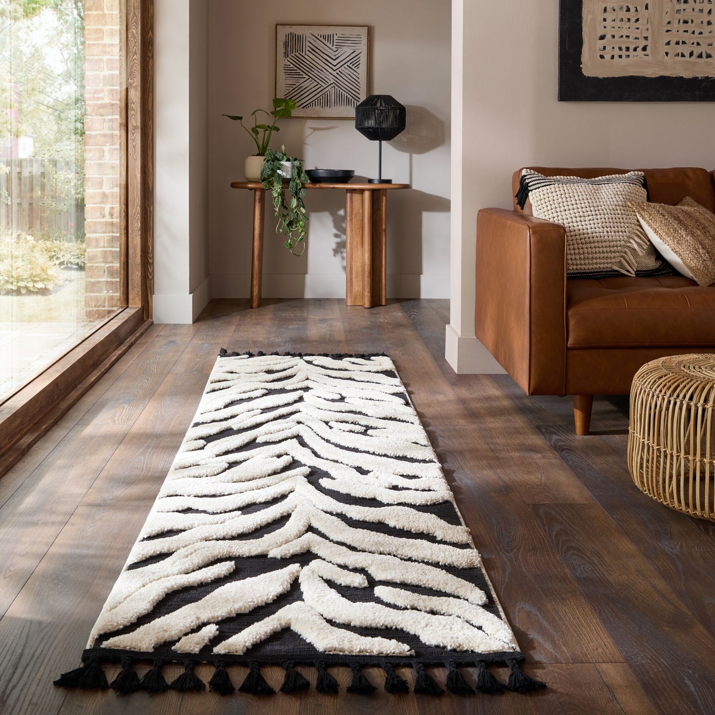 Tapis de salon et couloir tissé plat SAVANE