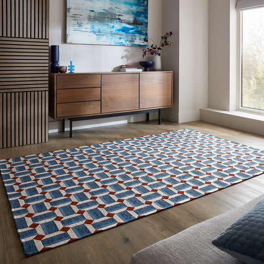 Tapis de salon moderne tissé plat CLINTON