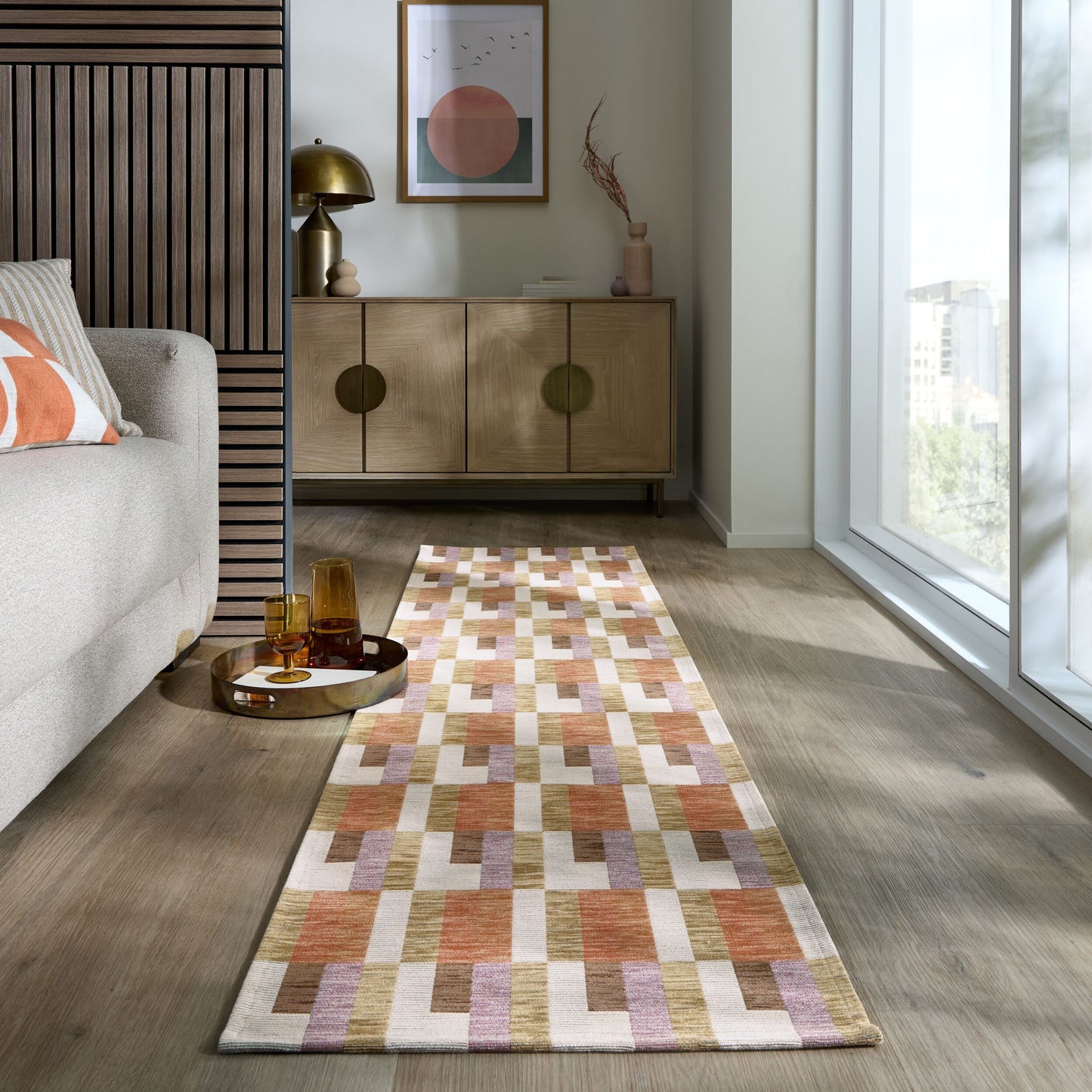 Tapis de salon moderne tissé plat CHELSEA