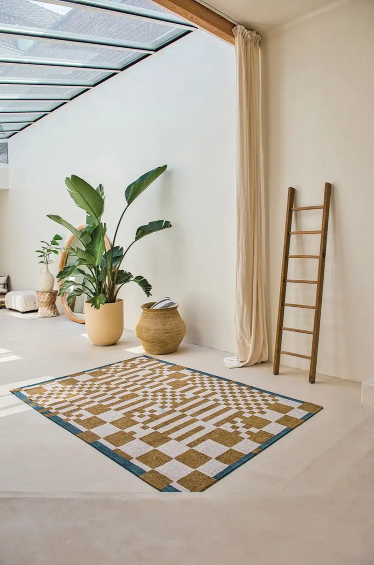 Tapis tissé plat moderne CHECKMATE