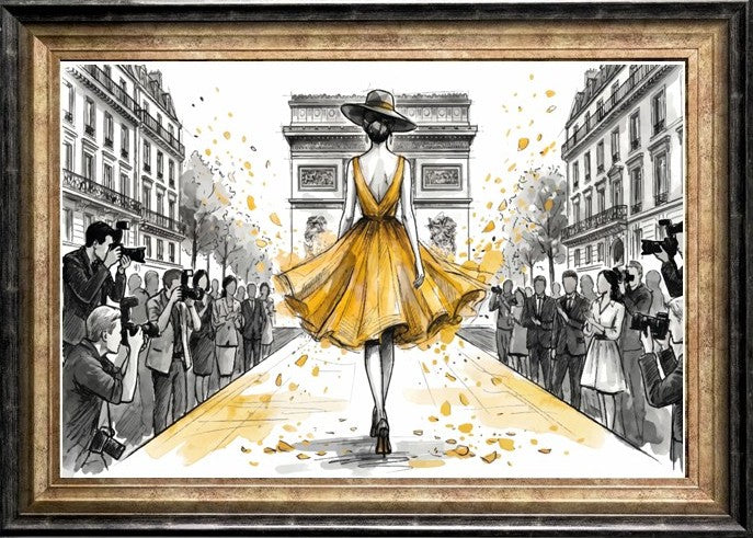 Tableau cadre en bois PARIS HAUTE COUTURE