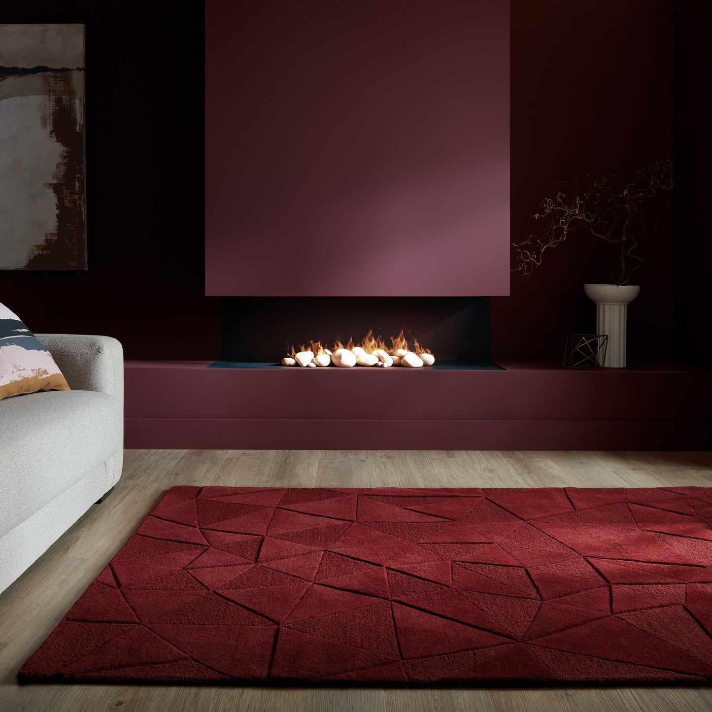 Tapis de salon moderne pure laine SHERD