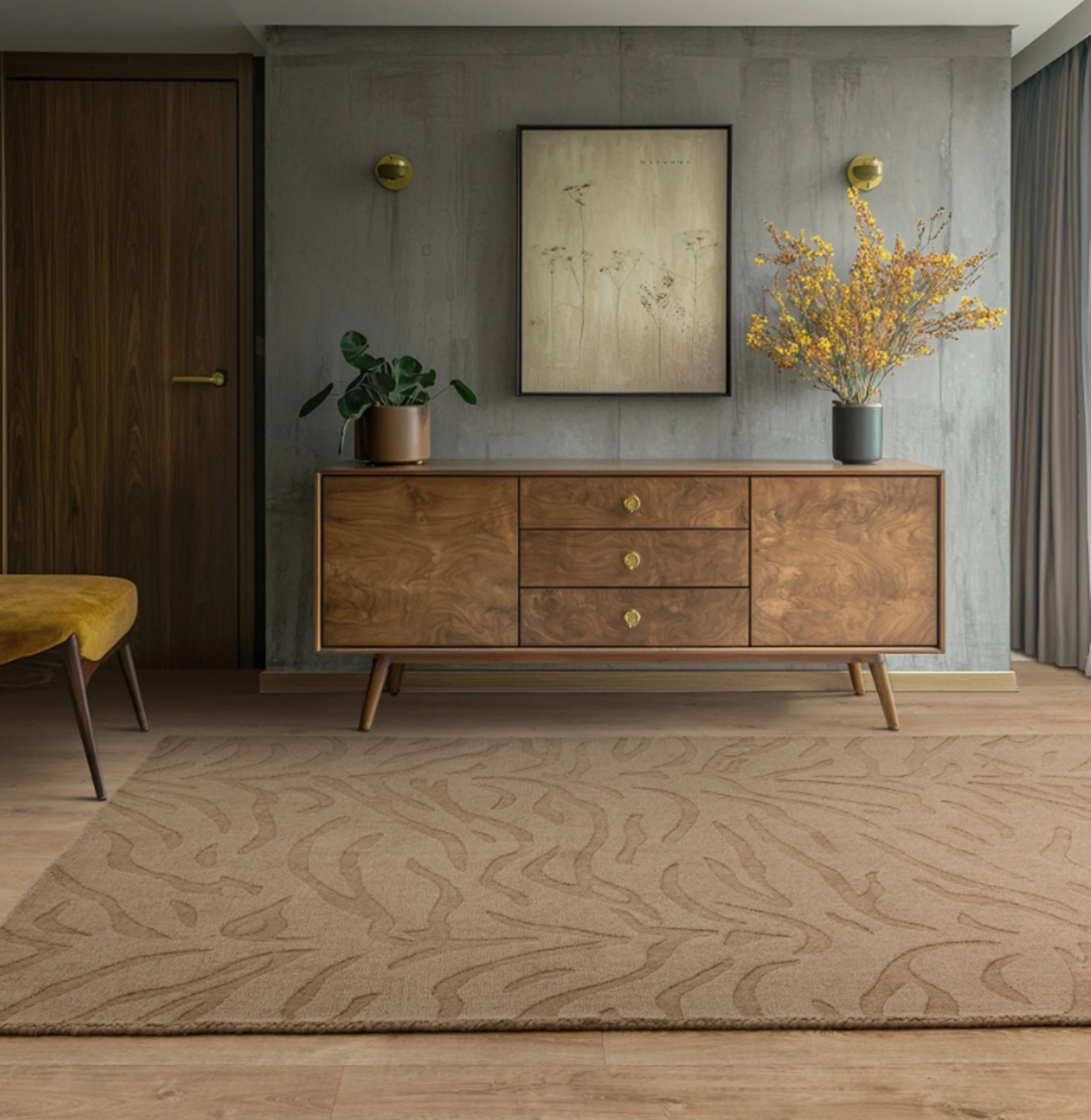 Tapis tissé plat moderne MILL