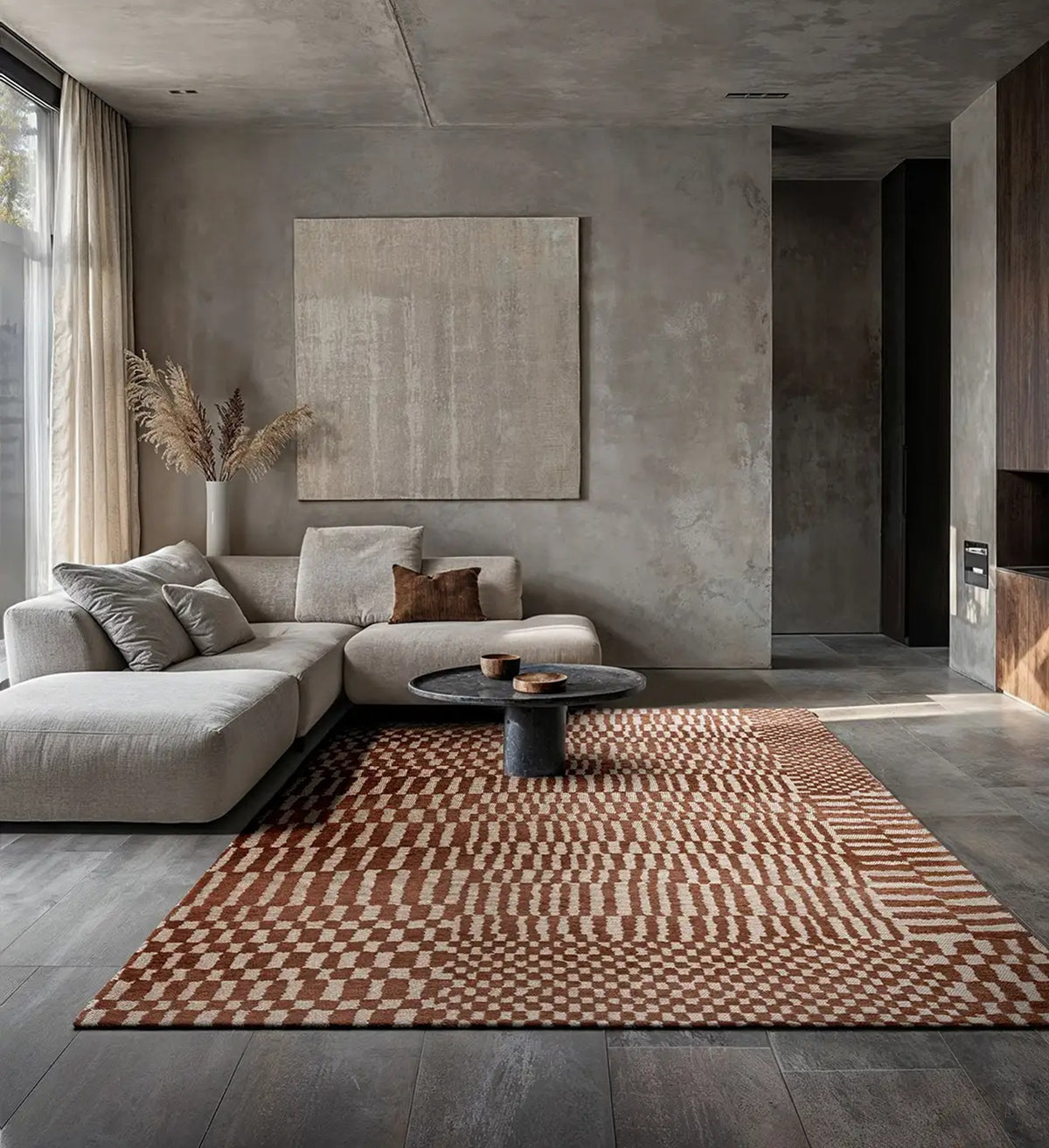 Tapis tissé plat moderne BERBER STRUCTURES