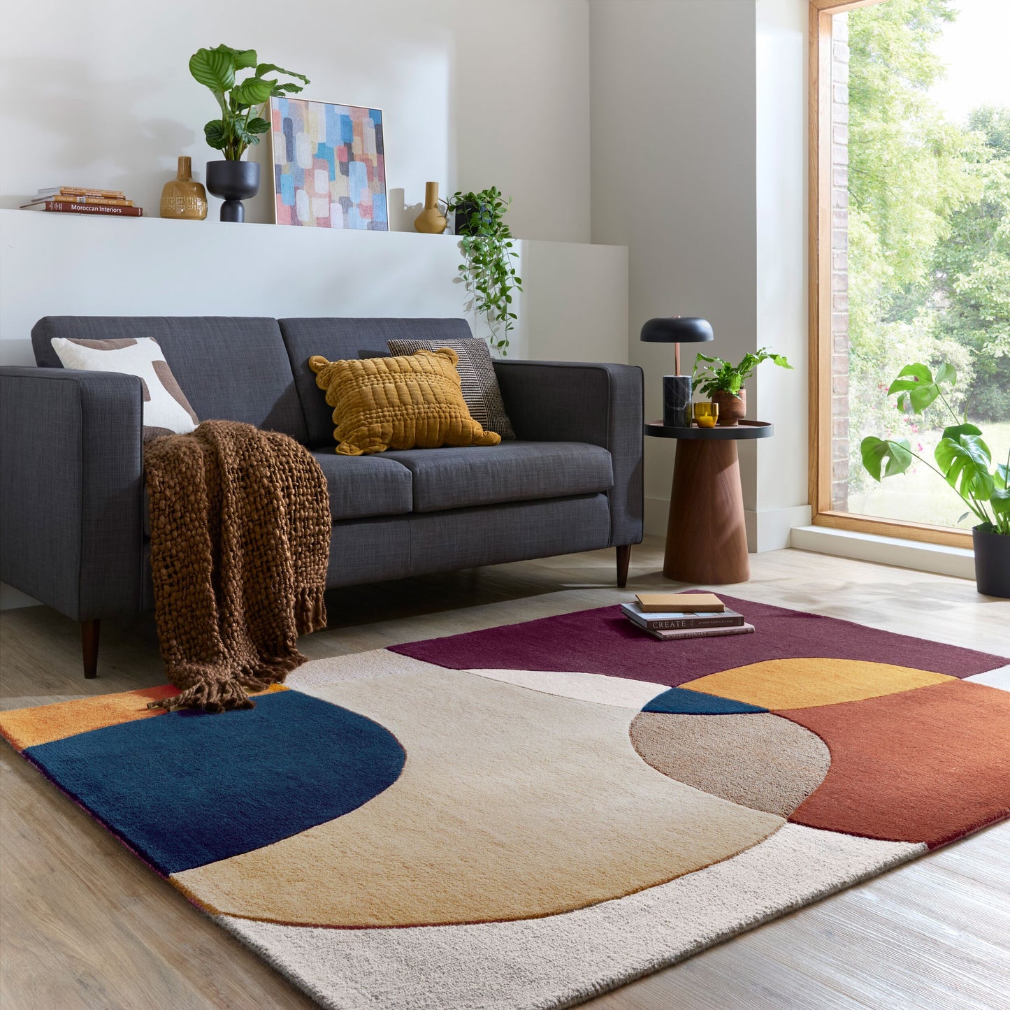 Tapis de salon moderne pure laine GLEE