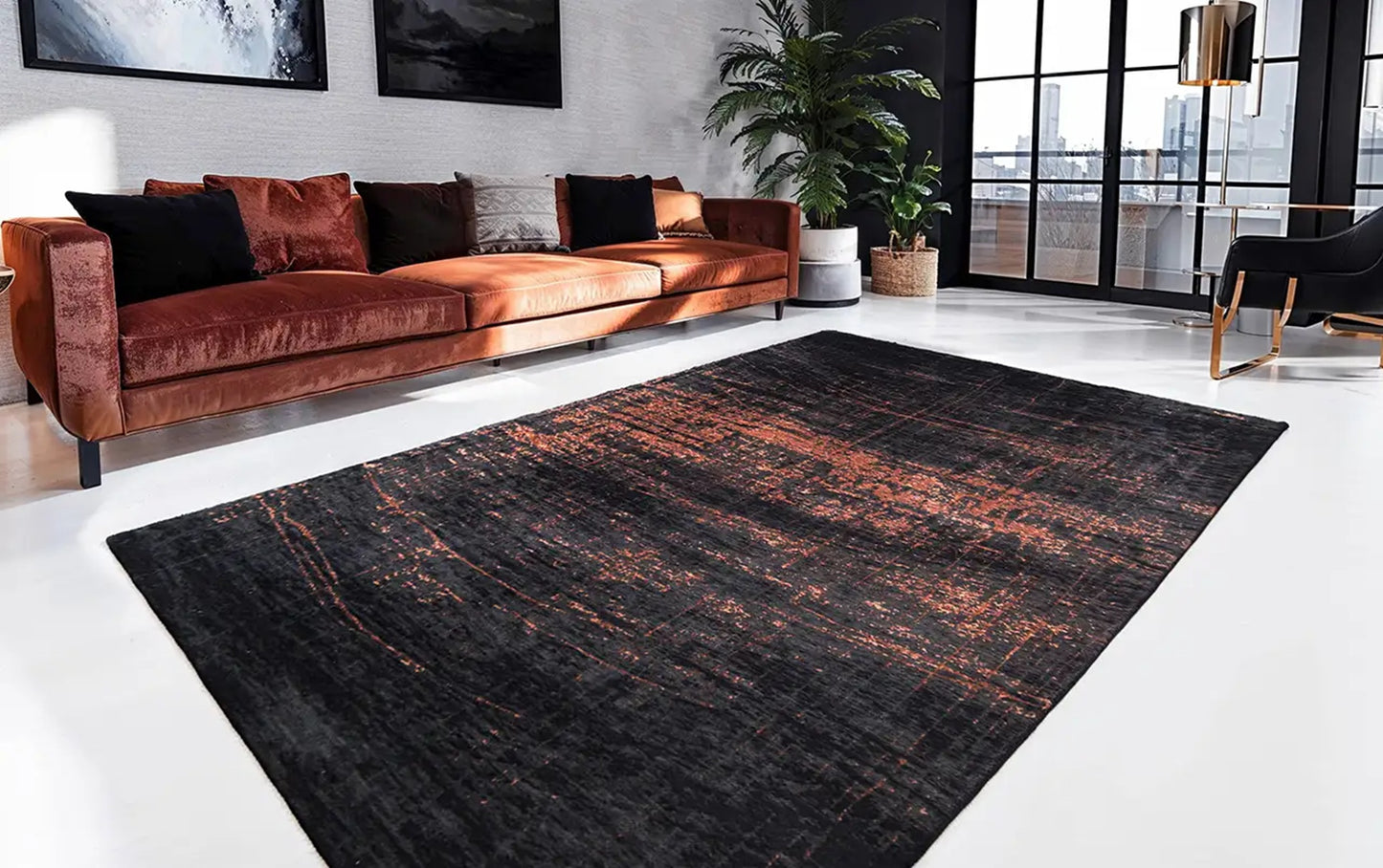 Tapis de salon et chambre tissé plat moderne GRIFF
