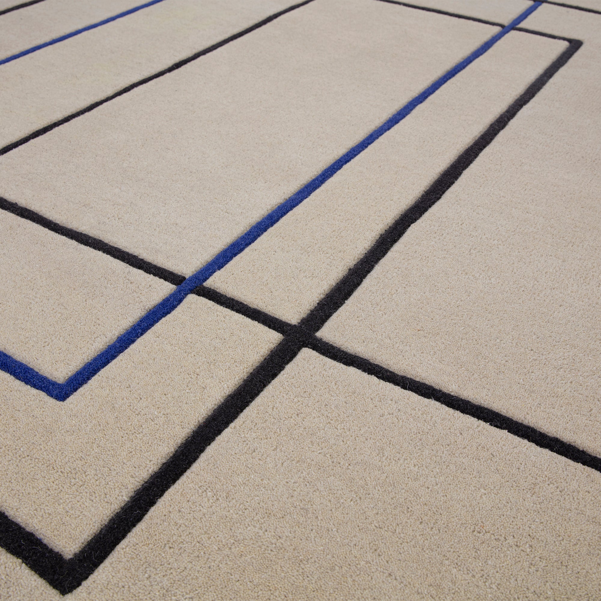 Moderna alfombra de salón de pura lana hecha a mano FRAME 