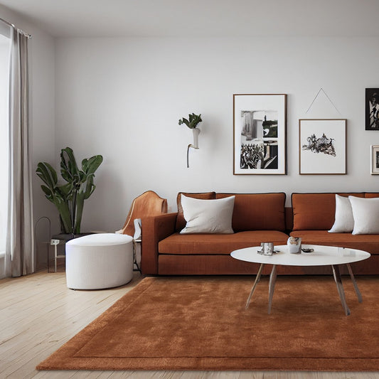 Tapis de salon moderne laine et viscose SHINE