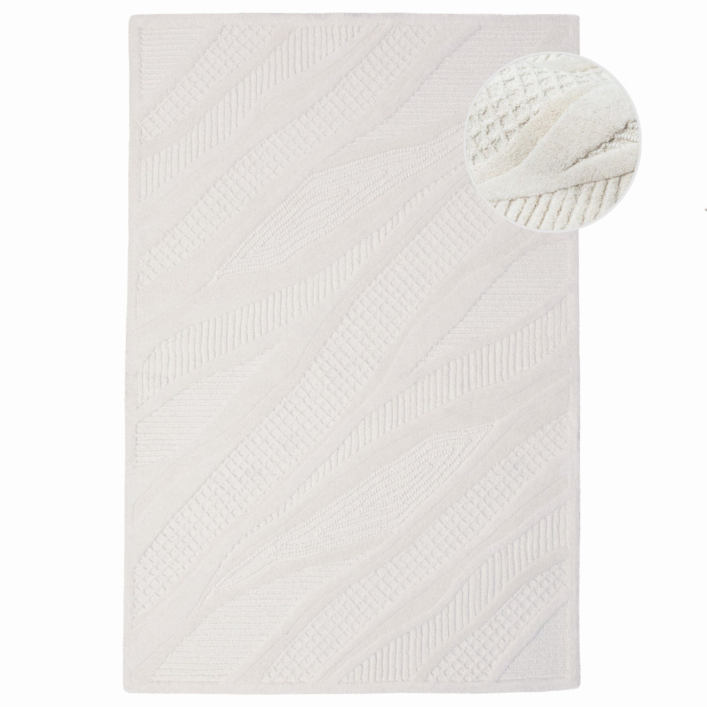 Tapis de salon, chambre et couloir en laine FINY