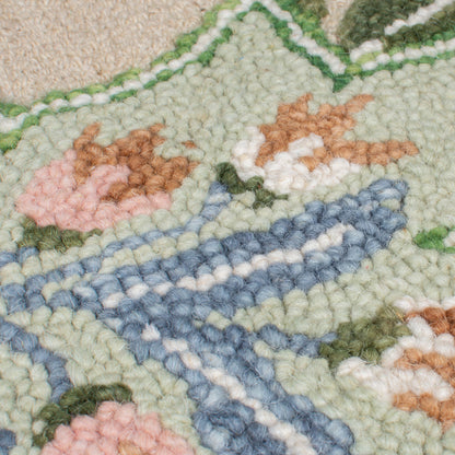 Tapis pure laine floral PANSY