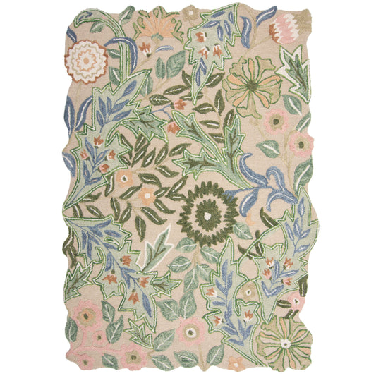 Tapis pure laine floral PANSY